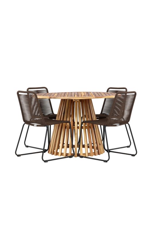 Venture Home Lumpur Rund Matgrupp med Stolar Lindos