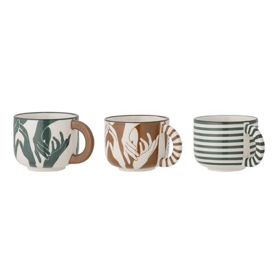 Bloomingville Carim Kopp, Grön, Stengods - 4-pack