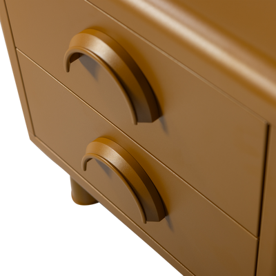 WOOOD Rune Sängbord med 2 Lådor i Metall - Honungsgul