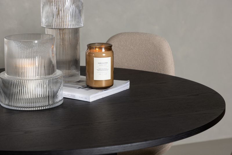 Venture Home Bootcut & Polar Runt Matbord ⌀110 Svart + 4 st Matstolar Beige