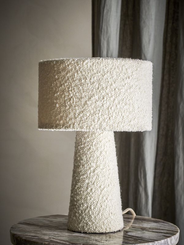 Bloomingville Emmie Bordslampa, Vit, Polyester, Ø20xH30 cm