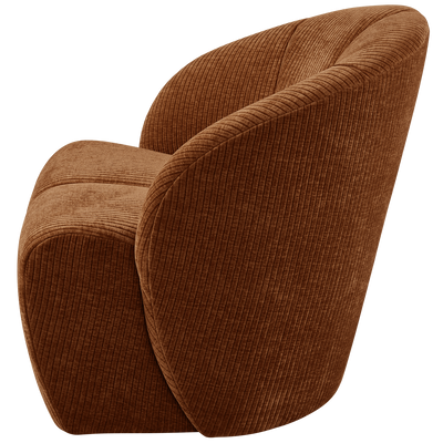 WOOOD Mojo Svängbar Fåtölj i Ribbat Remy-tyg Rostbrun