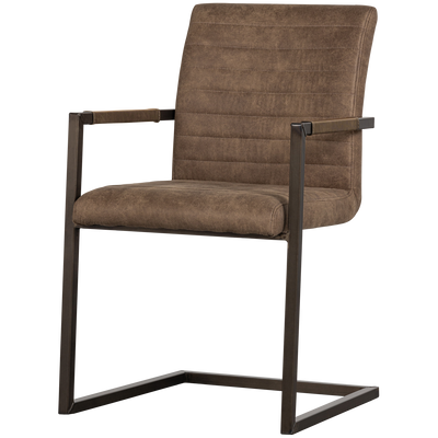 WOOOD BAS Matstol i Läderlook Mullvad 2 st