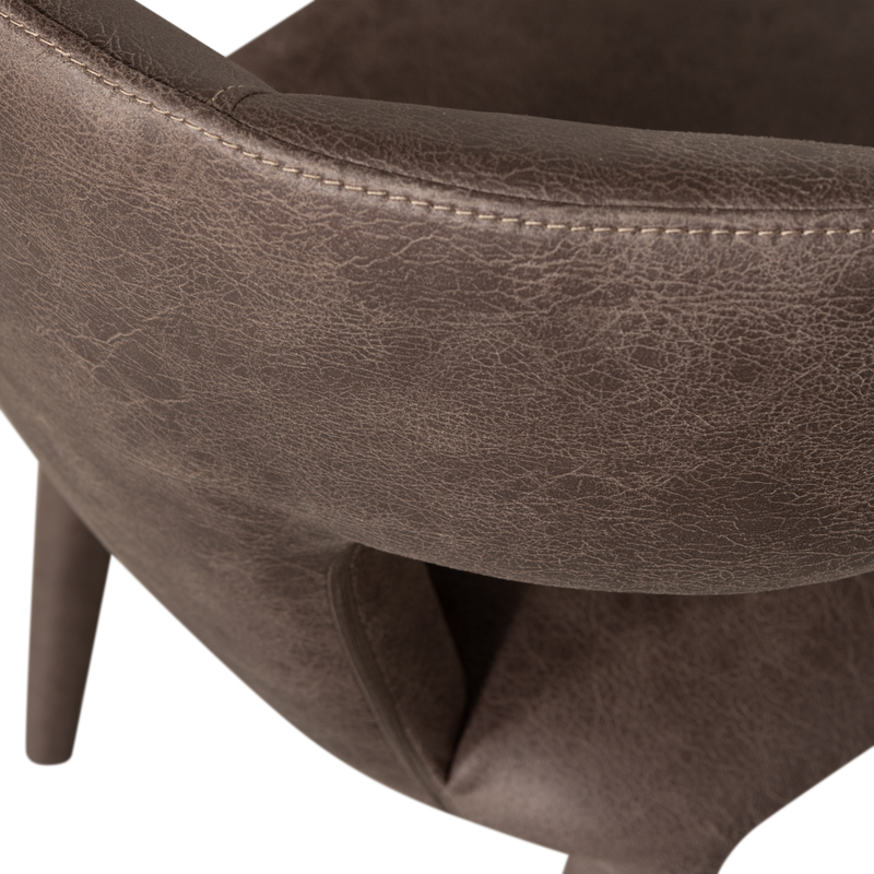 WOOOD PERMIT Matstol i Läderlook Svart/Grå 2 st