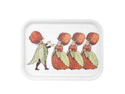 Design House Stockholm Elsa Beskow Serveringsbricka The Strawberry Family 20x27 cm