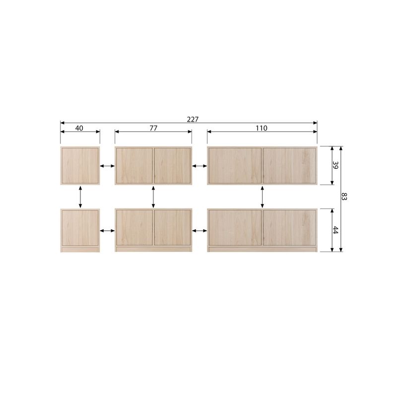 vtwonen MODULAIR BAS-SKÅP 110CM EK NATURLIG MATT