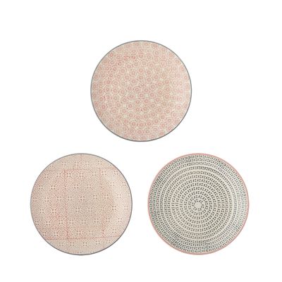 Bloomingville Cécile Tallrik, Rose, Stengods - 12-pack