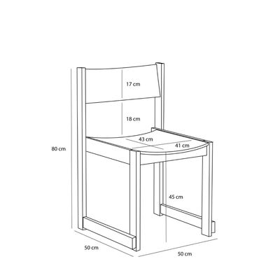 Hübsch Forma Matstol Natur 50x50xh80cm