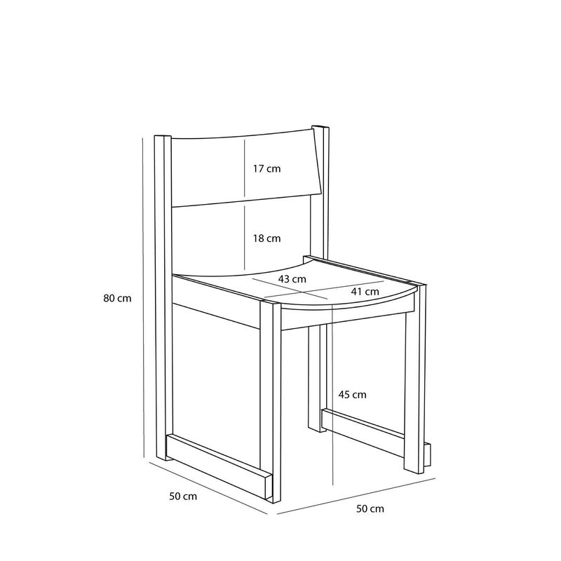 Hübsch Forma Matstol Natur 50x50xh80cm