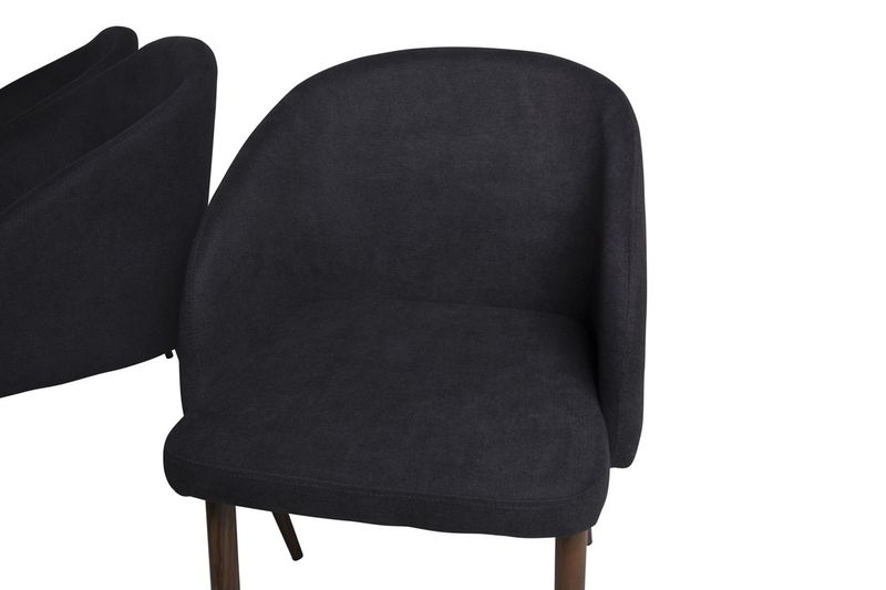 Venture Home Arch & Marina 6 st Matstolar Svart + Rektangulärt Matbord 180 x 90 Svart