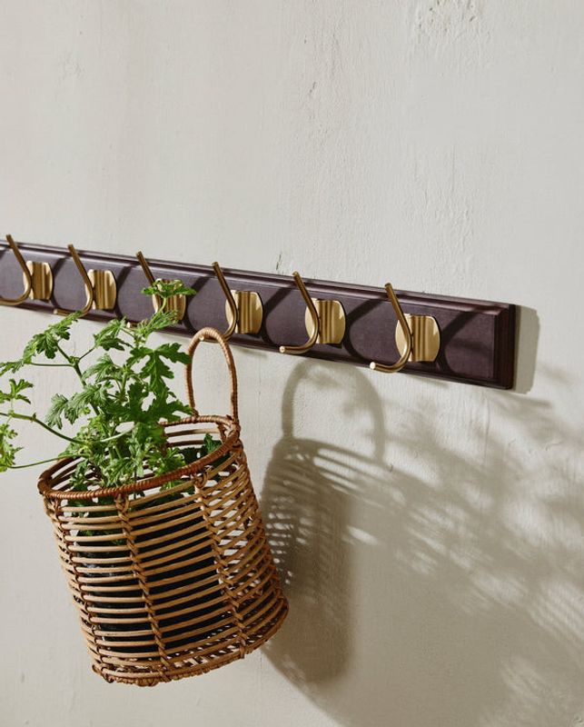 Nordal EDGY Klädhängare, 8 krokar - mörkbrun