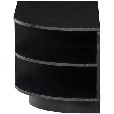 WOOOD FINCA TV-bänk Rund Höger 78 cm Djupsvart