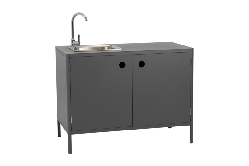 Brafab Kelia utekök med vask och kran Antracit