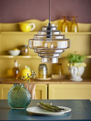 Bloomingville Ilua Taklampa, Brun, Glas, Ø27xH23 cm