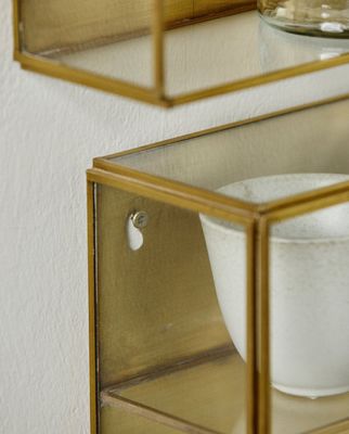 Nordal ADA Väggskåp M, 4 Hyllor, Gyllen Yta