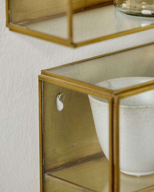 Nordal ADA Väggskåp M, 4 Hyllor, Gyllen Yta