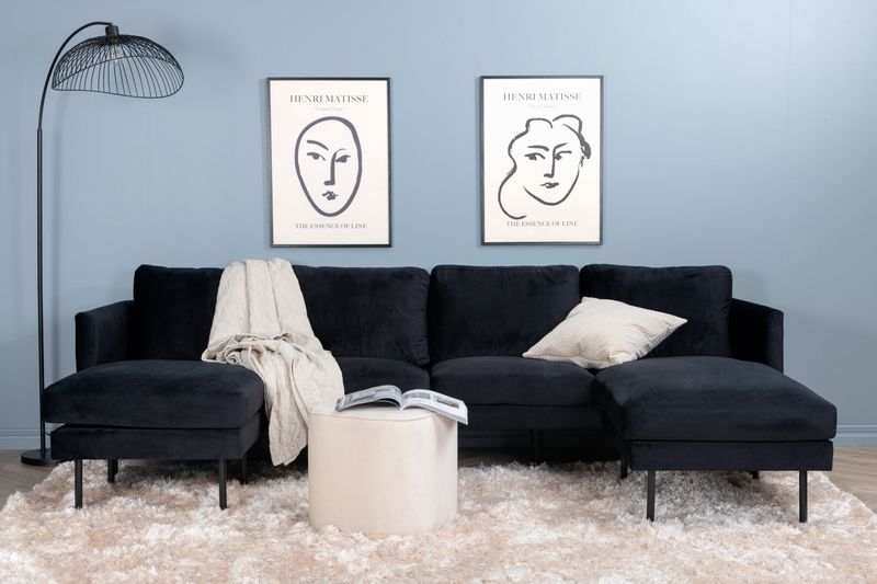 Venture Home Zoom Divansoffa - Svart Sammet