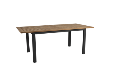 Brafab Lyon Matbord 92x194-252 cm Svart/Teak