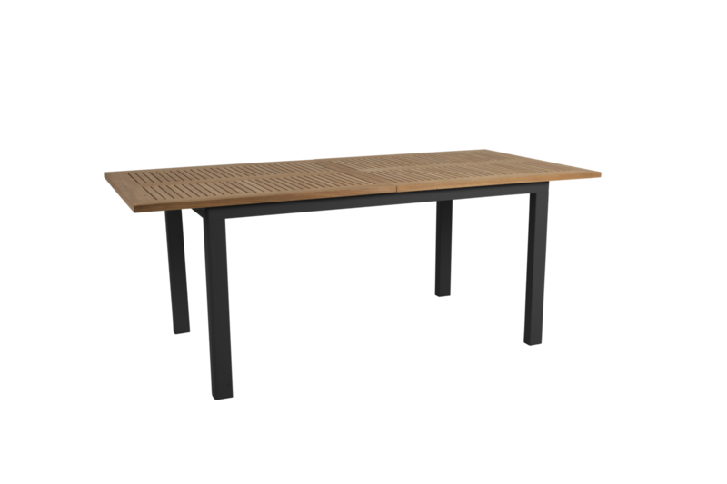 Brafab Lyon Matbord 92x194-252 cm Svart/Teak