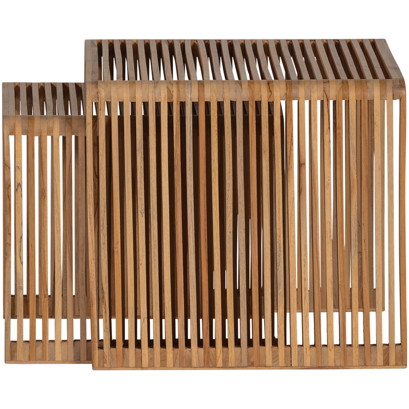 WOOOD Jasmijn Sidobord Återvunnet Teak - Set om 2