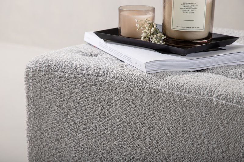 Venture Home Bowie Puff 51 x 32 x 51 Ljusgrå