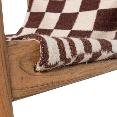 WOOOD Zano Fåtölj i Acacia med Brun Kelim Sits