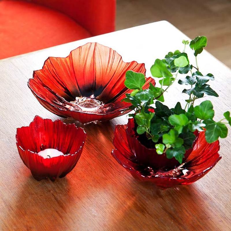 Målerås Poppy, ljuslykta, röd/svart