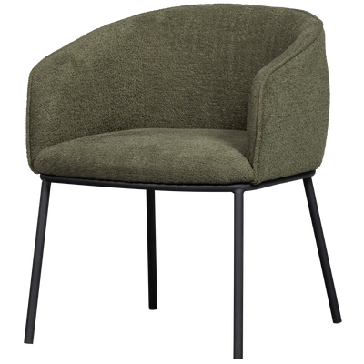 WOOOD Leon Matstol i Skogsgrön Bouclé