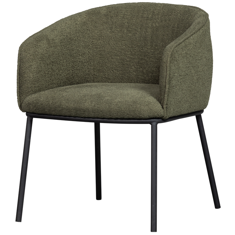 WOOOD Leon Matstol i Skogsgrön Bouclé