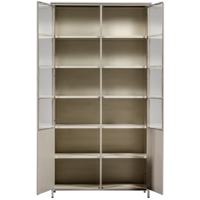 WOOOD Exhibit XL vitrinskåp med två dörrar i metall, sandfärg