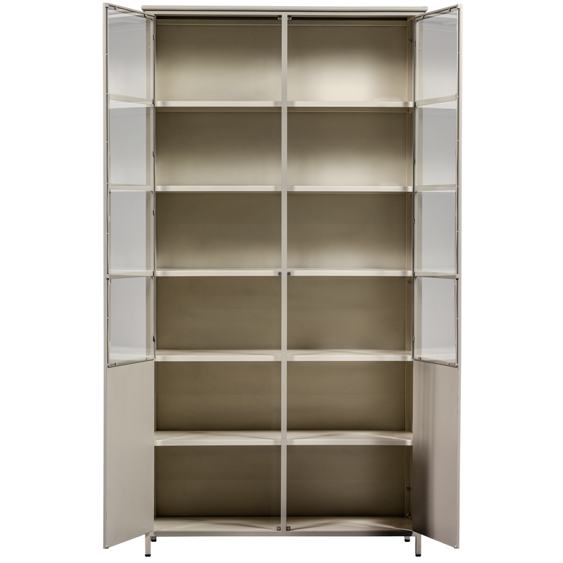 WOOOD Exhibit XL vitrinskåp med två dörrar i metall, sandfärg