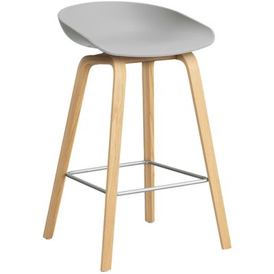 HAY About A Stool 32 barstol Concrete grey/Oak, 65 cm