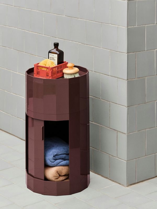 HAY Facet Cabinet 101 skåp Burgundy, Ø38 cm