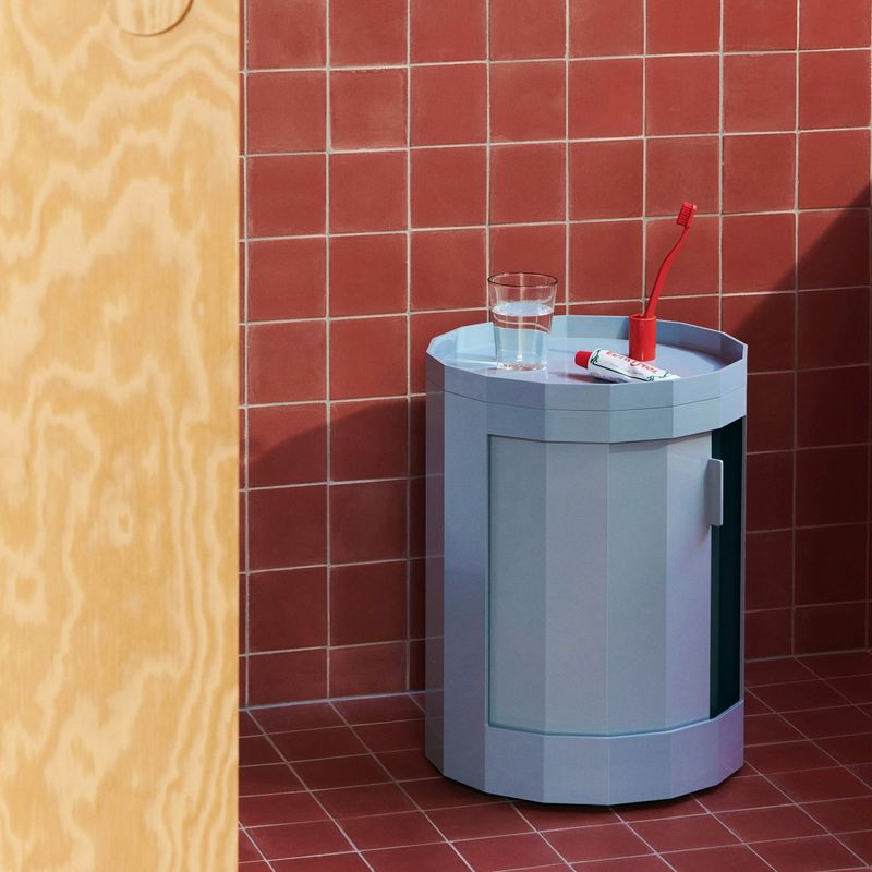 HAY Facet Cabinet 100 skåp Misty blue, Ø38 cm