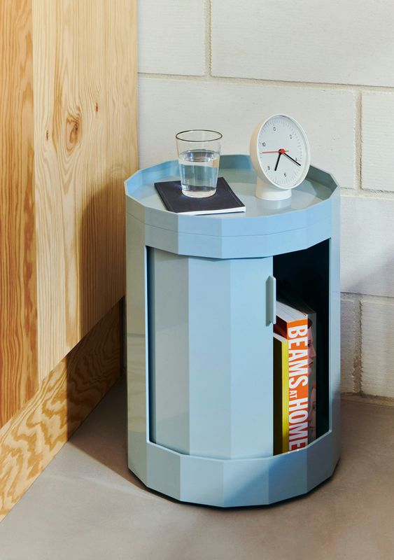 HAY Facet Cabinet 100 skåp Misty blue, Ø38 cm
