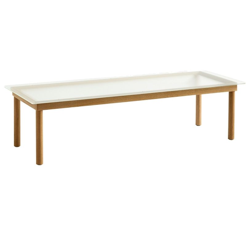 HAY Kofi soffbord Clear reeded glass/Oak, 140x50 cm