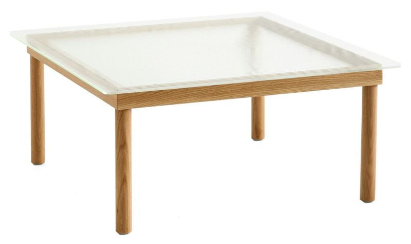 HAY Kofi soffbord Clear reeded glass/Oak, 80x80 cm