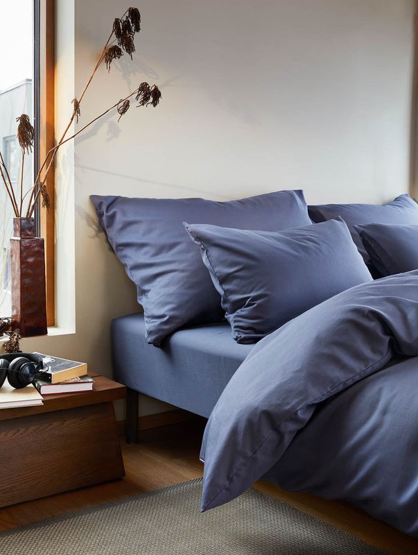 Høie Harmoni påslakanset denimblå 150x210 cm 2 delar