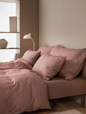 Høie Harmoni påslakanset varm rosa 220x220 cm 3 delar