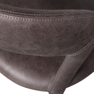 WOOOD Noble Matstol i Läderlook Svart/Grå 2 st