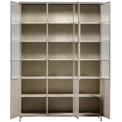 WOOOD Exhibit XL 3-Dörrars Vitrinskåp i Metall, Sand