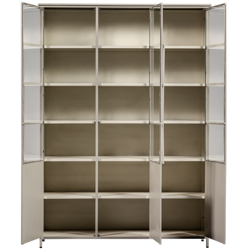 WOOOD Exhibit XL 3-Dörrars Vitrinskåp i Metall, Sand