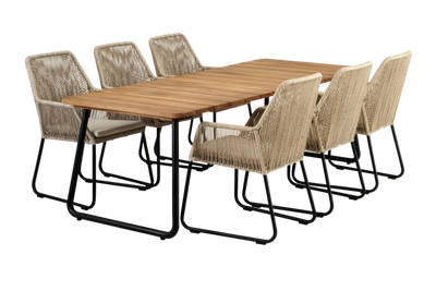 Brafab Nolli Matbord 90x225 cm Svart/Teak