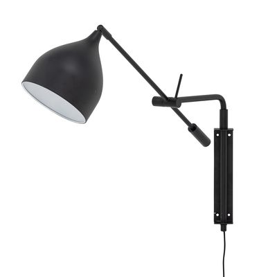Bloomingville Lyam Vägglampa, Svart, Metall, L80xH50xW17 cm