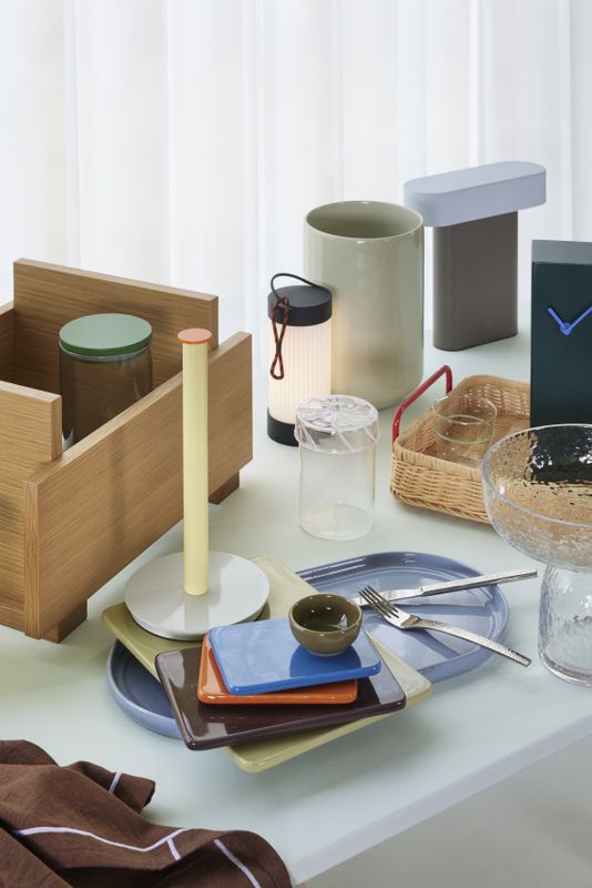 Hübsch Sleek Bordslampa Brun/Ljusgrå