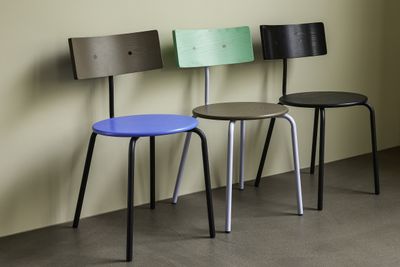 Hübsch 2 x Koi Matstol Blå/Brun/Svart