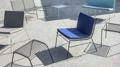Hübsch String Fotpall Svart