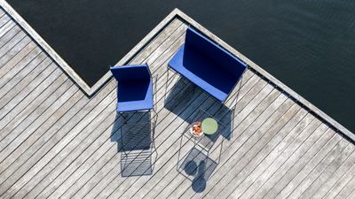 Hübsch String Fotpall Svart