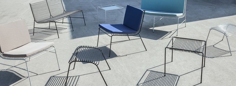 Hübsch String Sidobord Ljusgrå