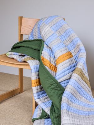 Hübsch Twist Överkast Block 260x260 Mörkgrön/Flerfärgad